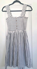 Roxy white/blue striped square neck with ruffles short, size medium. picture