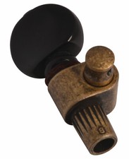 Golden Gate Deluxe Geared Banjo 5th String Peg, Rustic Brass, Black Button picture