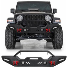 Front Bumper W/LED Lights For 2007-24 Jeep Wrangler JK JL & 2020-24 Gladiator JT picture