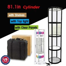 PICKUP 2.06m Cylinder Aluminum Spiral Tower Display Case with light /Panels picture