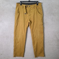 Prana Pants Men 32x32 Gold Stretch Zion Straight Leg Nylon Hiking Cargo Outdoor picture