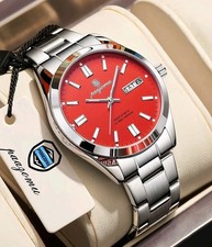 Mens Stainless Steel Quartz Wristwatch Gents Waterproof Luminous Luxury Watch picture