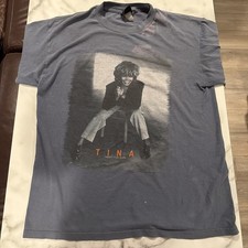Vintage Tina Turner Twenty Four Seven Tour Tee Adult Medium Blue Concert Dates picture