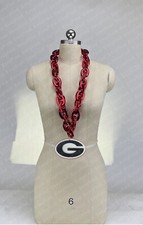 New U of Georgia Bulldogs Dawgs Jumbo Red Big Fan Chain Necklace Foam MI USA picture