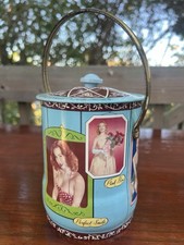 Vtg MCM Pin-Up Girls Biscuit Confectionery Tin By Aladdin Lamp London England picture