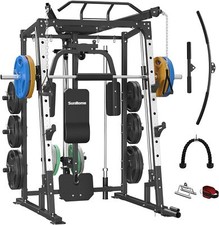 Smith Machine Power Cage Squat Rack with Smith Bar Cable Crossover Machine picture