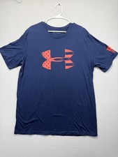 Under Armour Men's Loose Fit HeatGear Navy Blue T-Shirt XL picture
