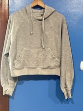 Ninth Hall Fundamentals Grey Boxy Cropped Hoodie Pullover, Women's Large picture