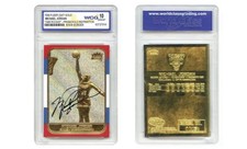 Michael Jordan 1998 FLEER 23K Gold Card Prizm Holo Rookie Signature - GM 10 picture