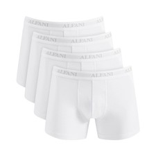 Alfani Boxer Briefs Mens Small Solid White 4-Pack 100% Cotton Trunk Tagless Logo picture