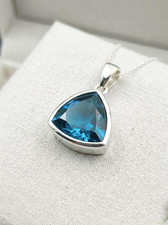 30.22 Ct London Blue Topaz Pendant Sterling Silver Pendant Gemstone Jewelry A+ picture