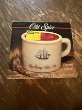 Vintage Old Spice Pottery Glass Shaving Mug with Soap 3 oz Collectible picture