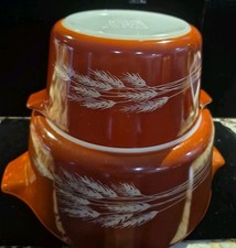 LOT  2 VTG 1979-86 PYREX AUTUMN HARVEST Nesting Bowls 473-B  qt 475-B  picture