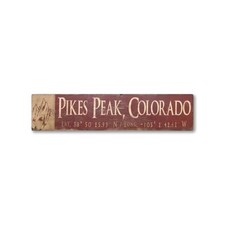 Pikes Peak, Colorado - Latitude & Longitude - Rustic Vintage Wood Sign picture