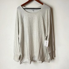 NEW ATHLETA Coaster Luxe Relaunch Sweatshirt 3X Light Gray Heather Pullover picture