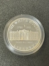 1992-W White House 200th Anniversary Proof Silver Dollar OGP COA U.S. Mint picture