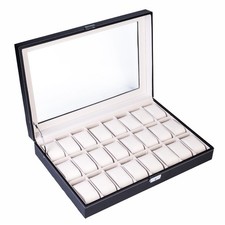 New 24 Slot Wrist Watch Box Display Case Organizer Storage Presents picture