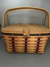 Longaberger 2004 Silver Stars Proudly American Picnic/Pie Basket BEAUTIFUL picture