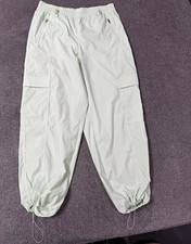 Athleta Women’s Green Jogger Pants L Pull On Elastic Waist Pockets Nylon picture