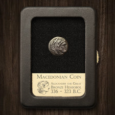 Ancient Alexander The Great Silver Coin - Silver Drachm - With Display Case picture