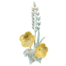 Vintage 1980s Jack Housman Floral Brass Metal Sculpture Figure Flowers VTG Decor picture