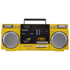 Aiwa Backtrack Retro Boombox with Bluetooth, Yellow picture
