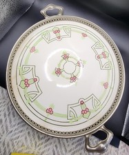 Antique Gebrüder Mehner Porcelain Gallery Tray German Art Deco Flower 1202 O10 picture
