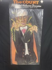 1970's Jointed  The Count and The Countess Vampire Dracula  Cardboard  55 inch picture