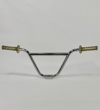 GT BMX Pro Race Bars Chrome Old School Racing Oval Crossbar Circle Stamp CrMo OG picture