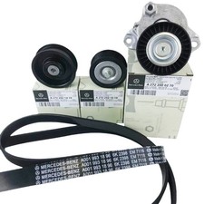 Engine Drive Belt Tensioner & Idler Pulley Serpentine Belt kit for Mercedes Benz picture
