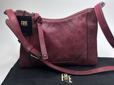 Chic FRYE Melissa Zip Crossbody Genuine Leather Saddle Shoulder Bag Sangria NWT picture