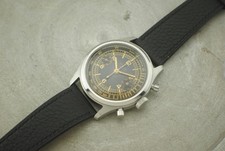 VINTAGE MARVIN BLACK GALVANIC GILT DIAL SCREWDOWN CASEBACK VALJOUX 22 1940S picture
