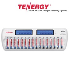 Tenergy TN438 AA AAA 16 Bay NiMH Battery Charger with Battery Options LOT picture