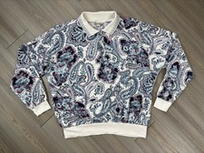 Vintage Seasons Ticket Polo Women’s 3X Paisley Long Sleeve Made In USA picture