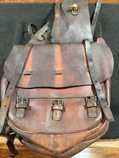 Antique leather WWI era cavalry saddle bags with canvas inserts.  picture