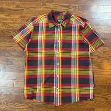 Patagonia Organic Cotton Plaid Short Sleeve Button Up Shirt Mens Medium picture