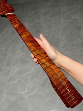 Stainless 22Fret gloss DIY Roasted Flame maple Electric guitar neck 25.5in picture