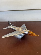 1950s Chrome Lindberg Jet Plane Hood Ornament Space Age Design Mid Century picture