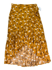 Sonoma Women's Light Brown Floral Tiered/Ruffled Hi-Low Pull On Midi Skirt - XL picture