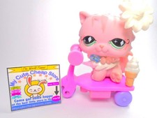 Littlest Pet Shop Pink Persian Cat #460 with cute accessories authentic picture