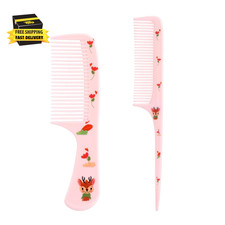 2Pcs Cute Hair Combs Set for Women Kids, Small Fine Tooth Comb & Rat Tail Partin picture