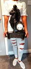 LARGE ANTIQUE FRENCH FIGURAL MANTEL CLOCK. picture