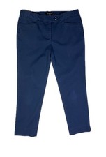 Talbots Size 6P Navy Blue Hampshire Pant Pique Cotton Spandex 24.5