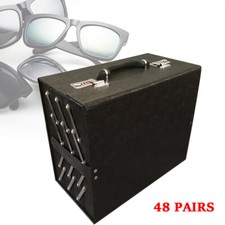 48 Pairs Foldable Multicase Sunglass Eyeglasses Suitcase Display Case PU picture