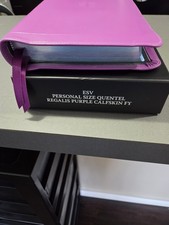 Schuyler Personal Size Quentel Bible Calfskin Purple Leather New picture