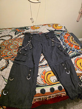 TRIPP NYC Women’s 2XL Black Gothic Punk Cargo Pants Chain Studded 32
