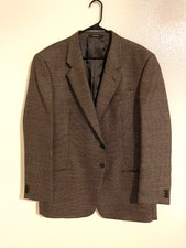 Vintage MANI Men’s 46 100% Wool Brown Tweed Blazer Sport Coat picture