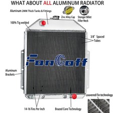 3-Rows Radiator For 1942-1952 Ford F1 F2 F3 Pickup Chevy V8 Engine CC4252CH picture