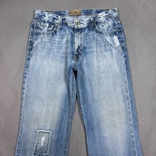 Vintage BKE Buckle Jeans Mens 34x32 Blue Tyler Denim Pants Repaired Destroyed picture