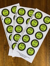 Mr. Yuk Stickers 30 Stickers (3 Sheets) Poison Prevent Yuck LOWEST $$  picture